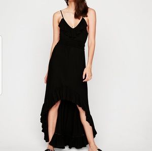 Ruffled Front Smocked Waist Maxi Dress